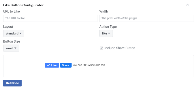 Obtenga el código del sitio de desarrolladores de Facebook