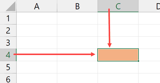 columna tres y fila cuatro Excel