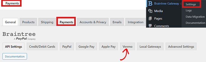 Vaya a Configuración y seleccione la pestaña Venmo