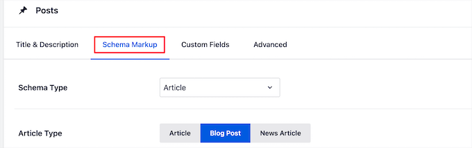 Guía para principiantes: uso de Rich Snippets en WordPress Diseño de esquema predeterminado para páginas
