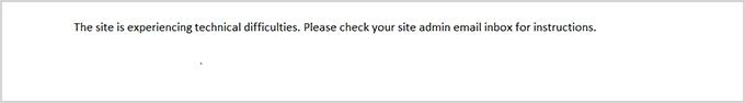 Usando el modo de recuperación de WordPress (2 formas) El sitio está experimentando dificultades técnicas.