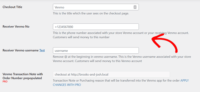 Complete los detalles de su cuenta de Venmo