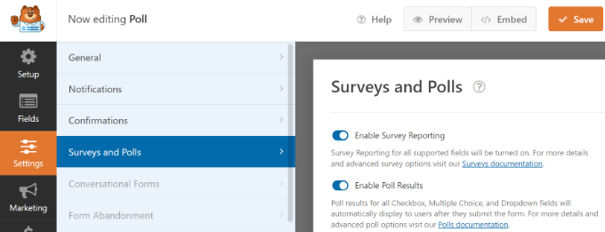 Cómo Crear una Encuesta Interactiva en WordPress (Paso a Paso) Habilite la opción de resultados de encuestas y sondeos