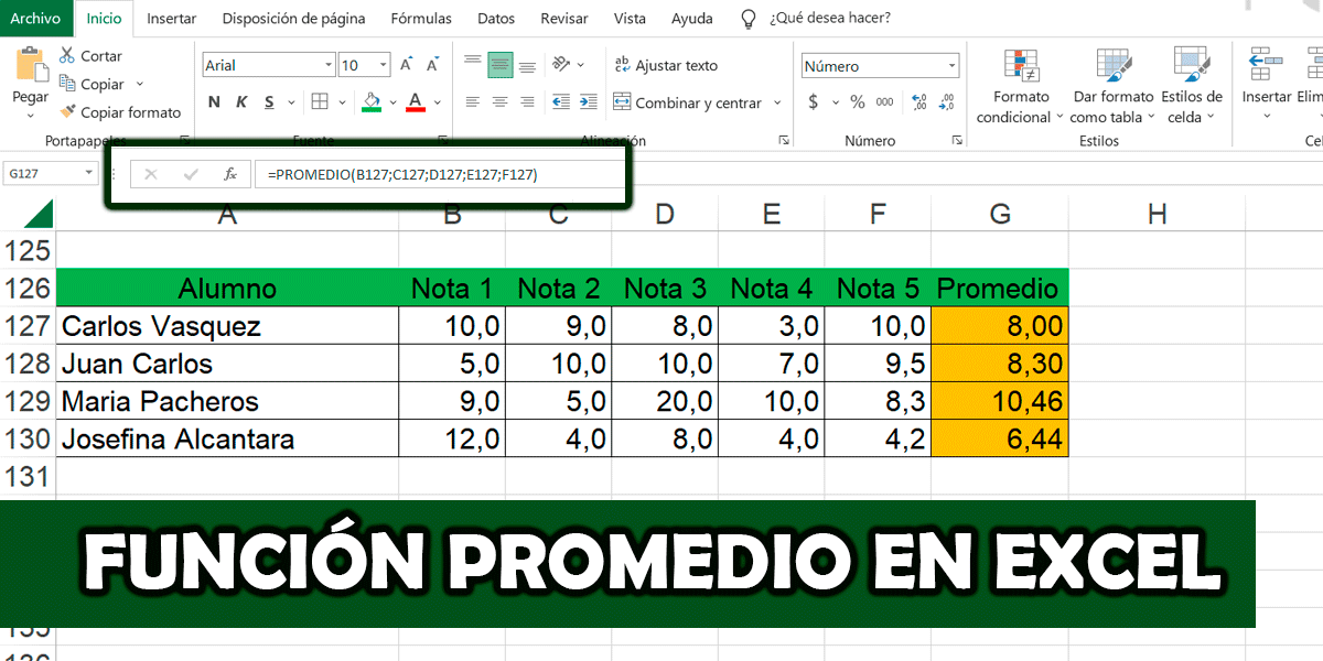 ᐉ Como Sacar Un Promedio En Excel Función Promedio 3 Ejemplos