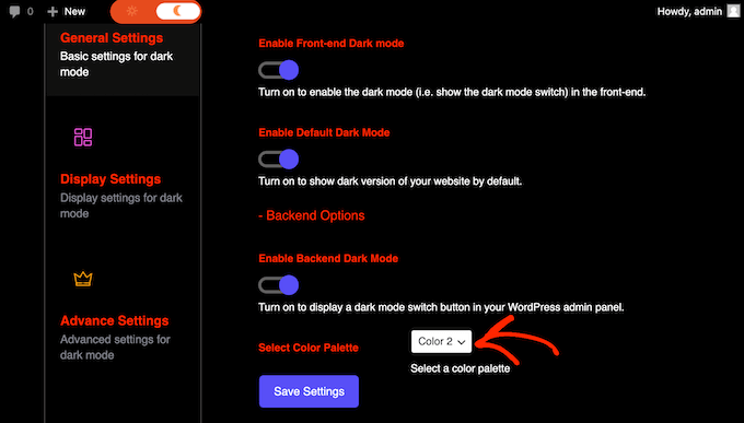 Cómo agregar el modo oscuro a su sitio web de WordPress (Fácil) Cambia la apariencia del modo oscuro en tu panel de administración de WordPress