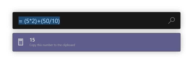 Operaciones avanzadas de PowerToys Run Calculator