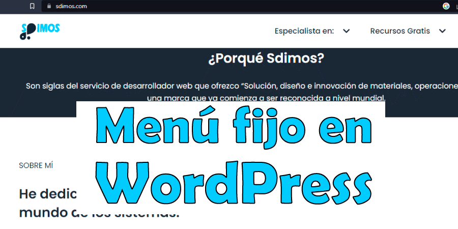 Código CSS para dejar fijo el menú en WordPress