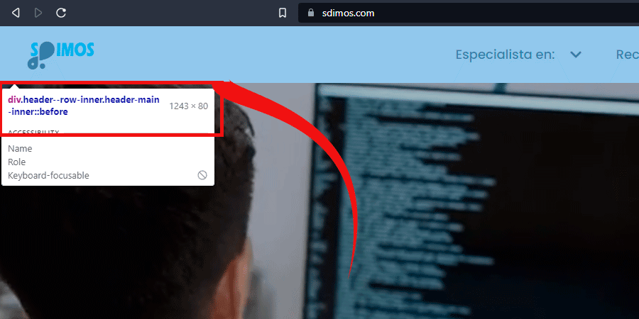 cursor sobre el menu donde vamos a agregar el css para dejarlo fijo Código CSS para dejar fijo el menú en WordPress